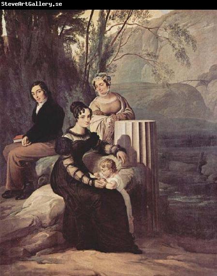 Francesco Hayez Portrait of the family Stampa di Soncino